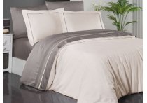 Постельное белье сатин delux First Choice - Serenity Ivory & Mink (Турция), евро